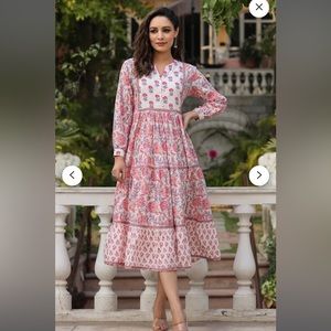 Jaipur Morning Cotton Block Print Dress